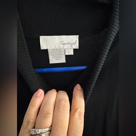 Spiegel Silk/Cashmere Blend Maxi Dress Mock Turtleneck Size Large - Picture 2 of 4